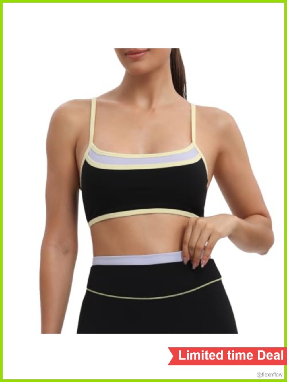 Low Impact Sports Bra Wirefree with Removable Pads Adjustable Straps
